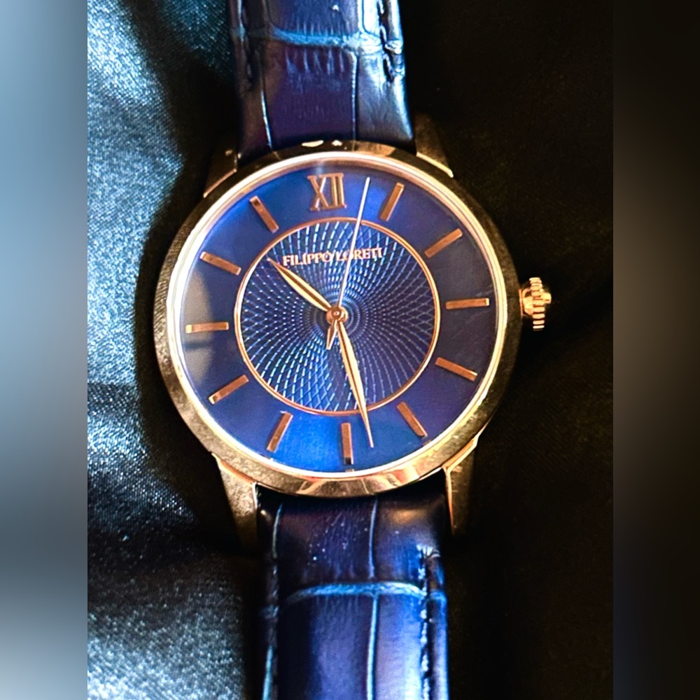Filippo Loreti Rome blue and gold watch